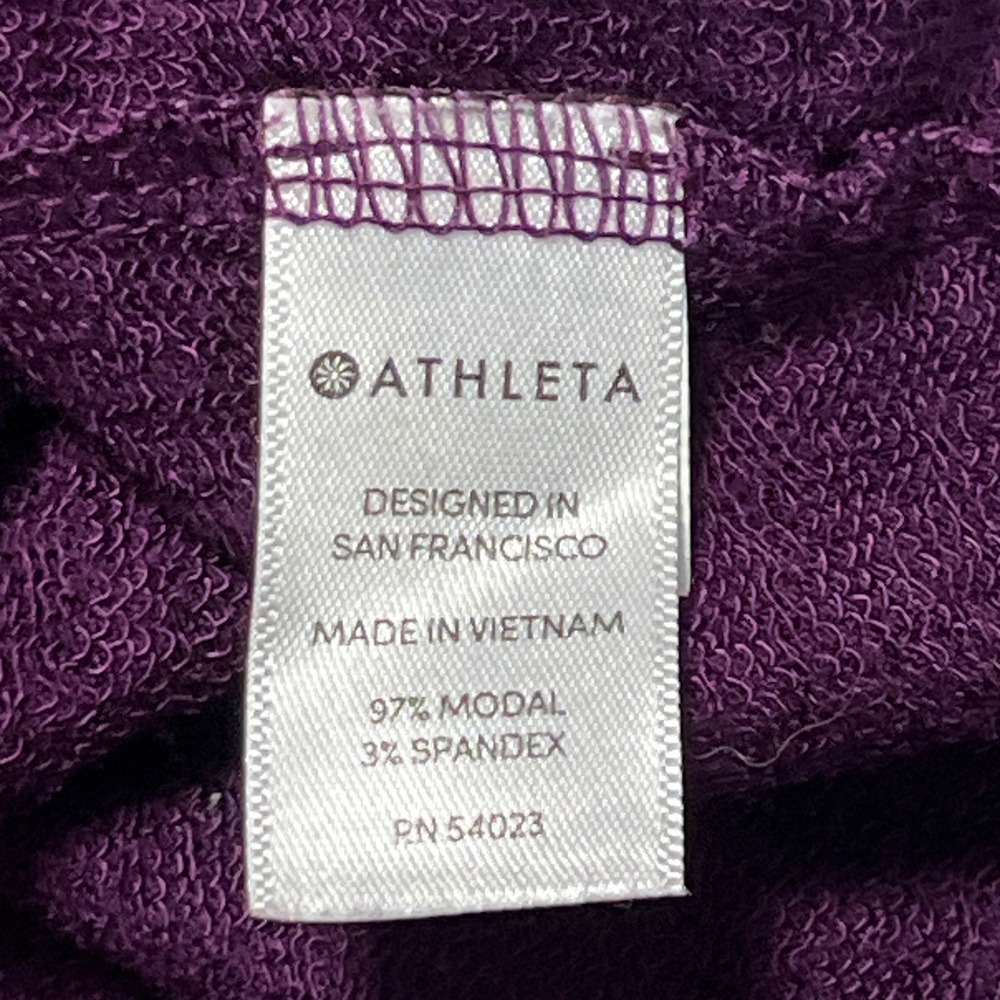 Athleta Purple Tulip Hem Crewneck Sweatshirt Womens Size LT Large Tall Raglan - Picture 9 of 10